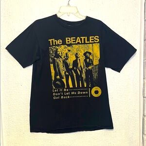 The Beatles yellow and black T-shirt, size medium